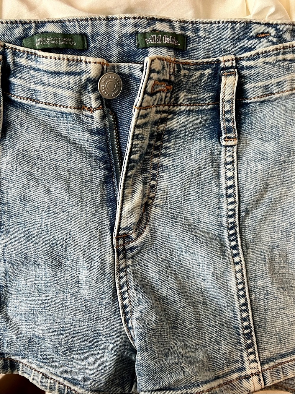 wild fable faded blue high-rise denim shorts